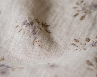 Rose Dream Floral Linen Fabric by the Yard – Exclusive Watercolor Pattern with Flowers for Sewing Vintage-inspired Clothing & Crafts