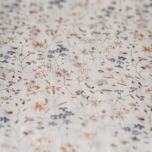 Meadow Floral Linen Fabric by the Yard – Exclusive Watercolor Pattern with Flowers for Sewing Vintage-inspired Clothing & Crafts