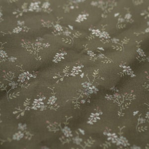 Morning Mist Cotton Fabric by the Yard – Exclusive Watercolor Pattern with Flowers for Sewing Vintage-inspired Clothing & Crafts