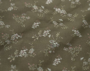 Morning Mist Cotton Fabric by the Yard – Exclusive Watercolor Pattern with Flowers for Sewing Vintage-inspired Clothing & Crafts