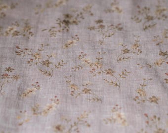 Morning Mist Floral Linen Fabric by the Yard – Exclusive Watercolor Pattern with Flowers for Sewing Vintage-inspired Clothing & Crafts