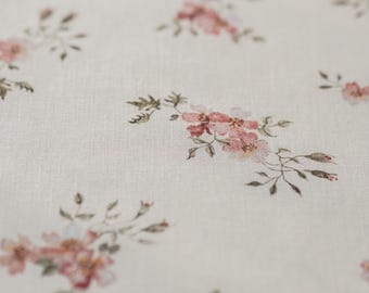 Rose Dream Cotton Fabric by the Yard – Exclusive Watercolor Pattern with Flowers for Sewing Vintage-inspired Clothing & Crafts