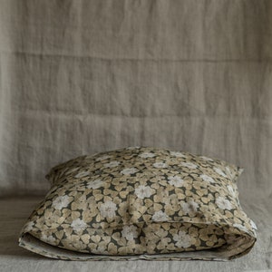 Wood-Sorrel, federa in lino decorativa fatta a mano, fodera per cuscino per divano con stampa floreale, cuscino per il tiro, tessuto naturale stampato con fiori immagine 4