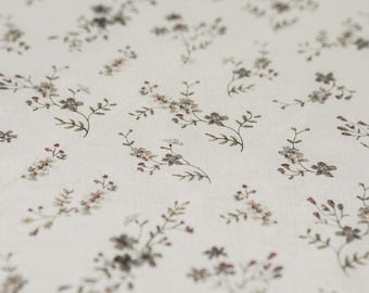 Morning Mist Baumwollstoff Meterware - Exklusives Aquarell Muster mit Blumen zum Nähen von Vintage-inspirierter Kleidung & Kunsthandwerk