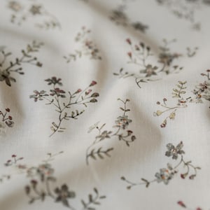 Morning Mist Cotton Fabric by the Yard – Exclusive Watercolor Pattern with Flowers for Sewing Vintage-inspired Clothing & Crafts