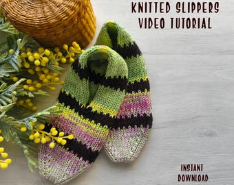 Wideoporadnik robienia kapci na drutach, wzór na kapcie domowe dla nastolatków i dorosłych, buty domowe DIY