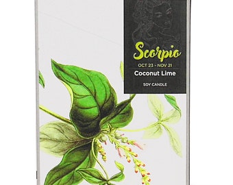Beautiful Spiritual Gift Scorpio Zodiac Scented Candle Coconut Lime 