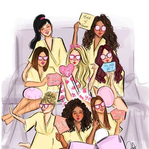 Brautjungfern Vorschlag, Personalisierte Illustration, Willst du meine Brautjungfern Karte sein, Personalisiertes Brautjungfern Geschenk, Brautjungfern Karte