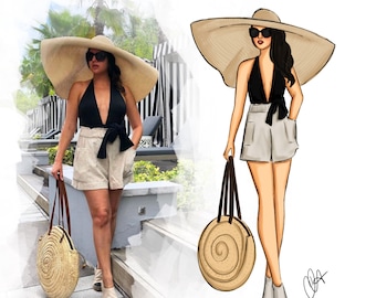 custom portrait, custom fashion illustration, custom drawing, fashion illustration, custom illustration, personalized gift, fashion drawing