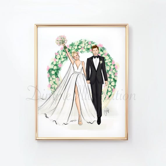 Custom illustration Wedding illustration Wedding invitation Custom Couple portrait Couple illustration Custom Portrait Wedding Portrait Gift