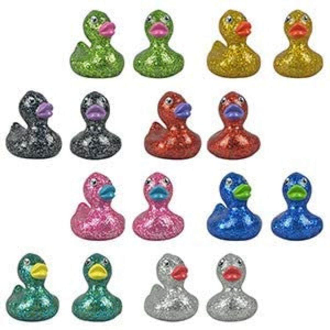 Mini Glitter Rubber Ducks Set of 12 2 Inch Size Water Toy Etsy
