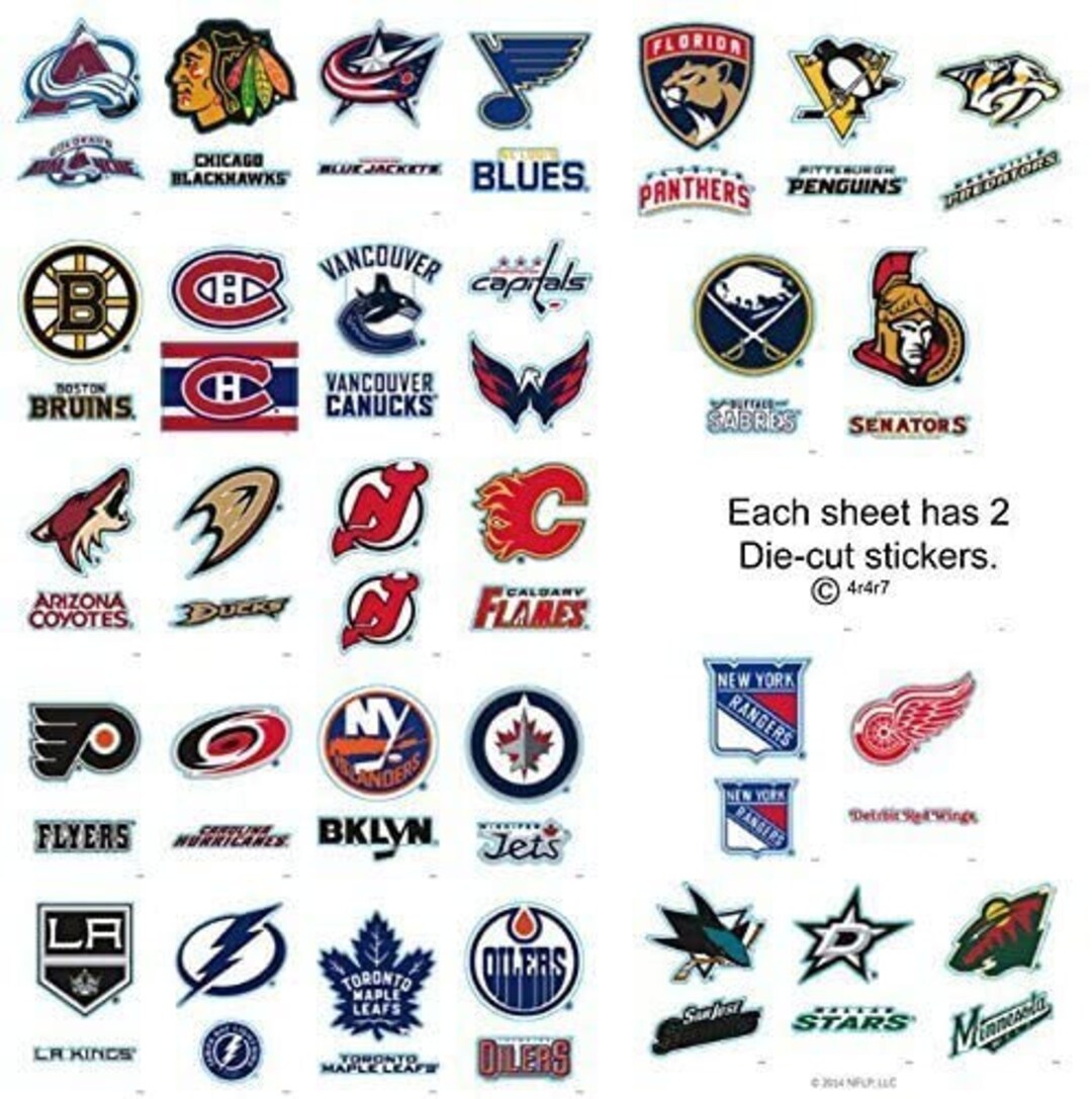 Complete Set 30 60 NHL Hockey Team Jersey Logo Sports Etsy