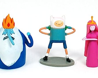 Adventure Time and Regular Show Mini Figures 9 pc Full Set (cake topper / party favor)