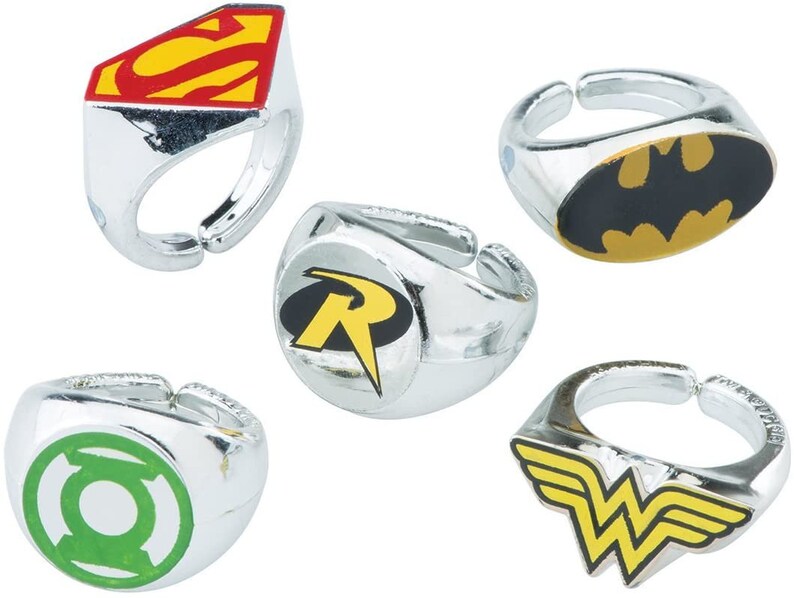 Flash And Bonus Logo Tattoo Wonder Woman Batman Superman Justice League Superhero Logo Power Ring Toy Set Of 14 With Aquaman Collectibles Art Collectibles Kientructhanhdat Com