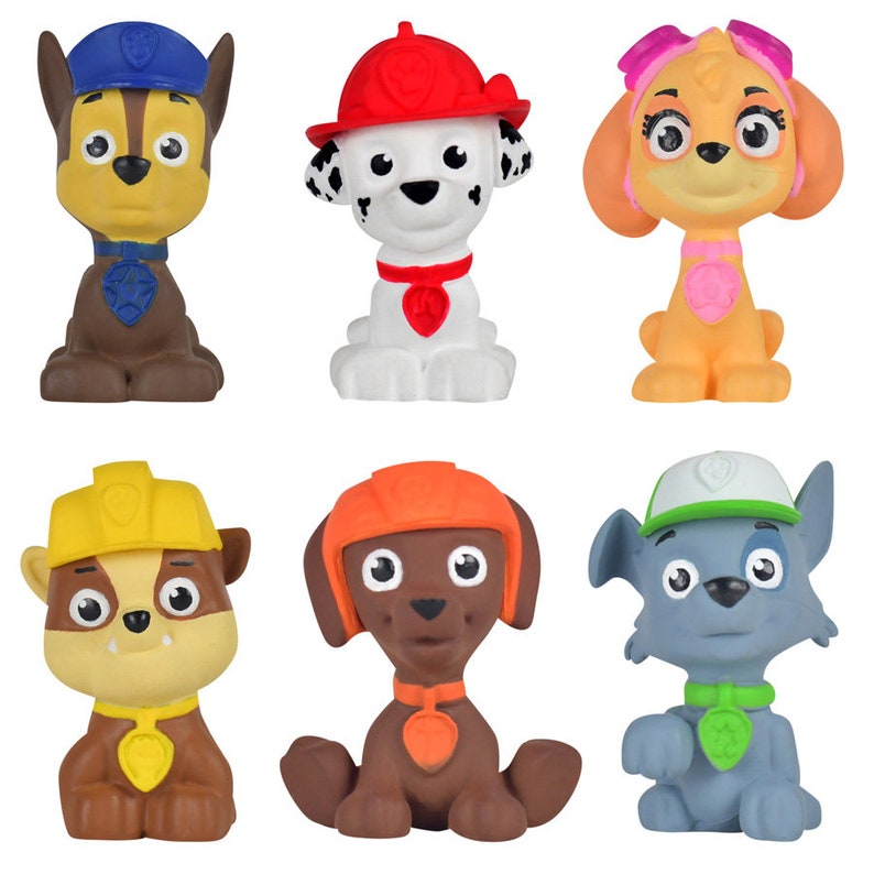 Paw Patrol Figurines Set of 6 Featuring Marshall Chase Etsy