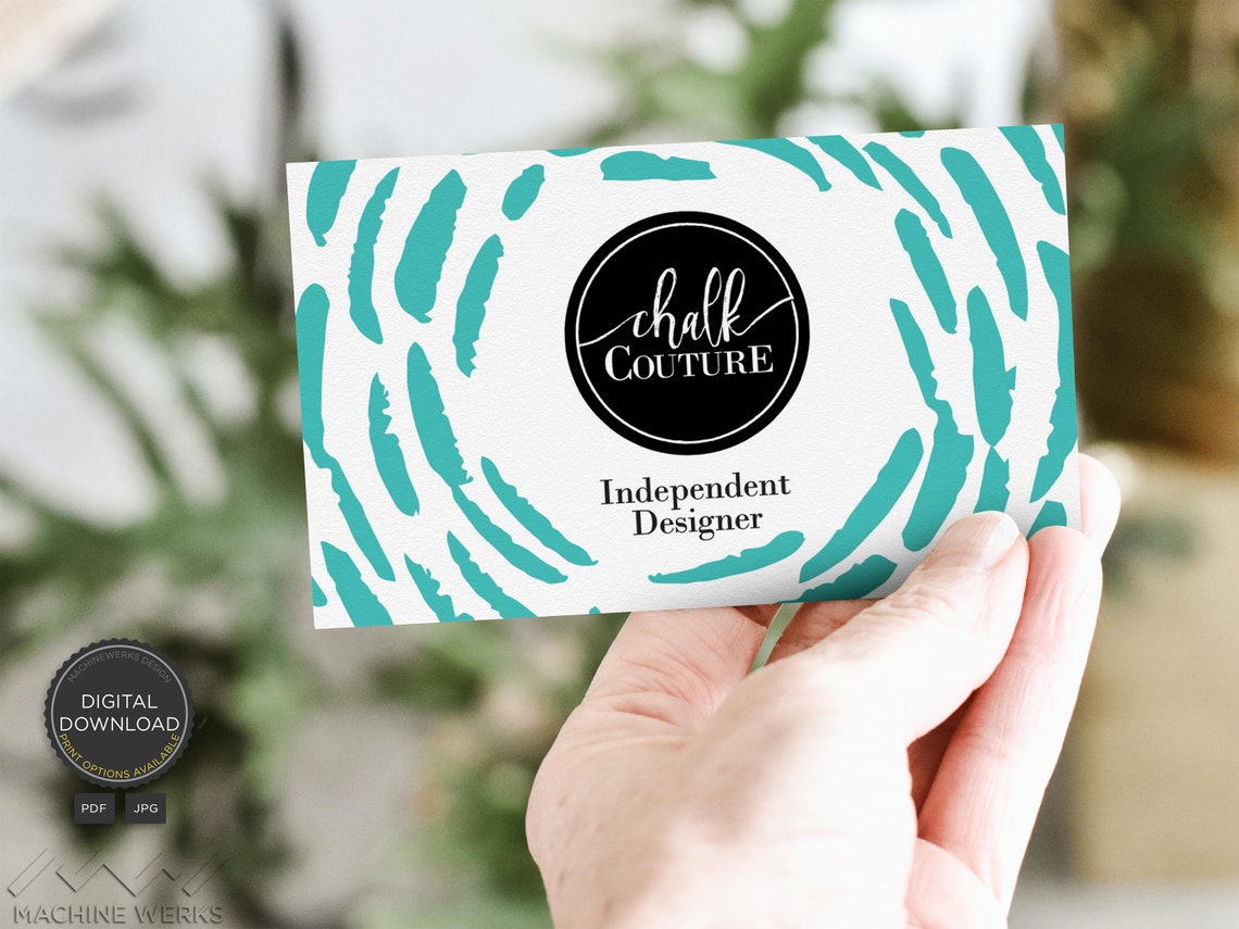 Chalk Couture Business Cards Professional Designer Marketing Etsy