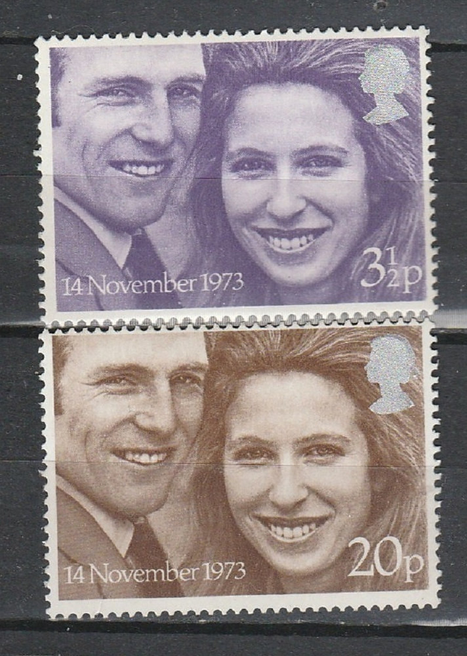 G.B. Stamps 1973. Royal Wedding. Set of 2 Ideal for Etsy