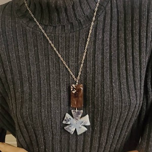 Large Dendritic Agate Pendant Sterling Chain