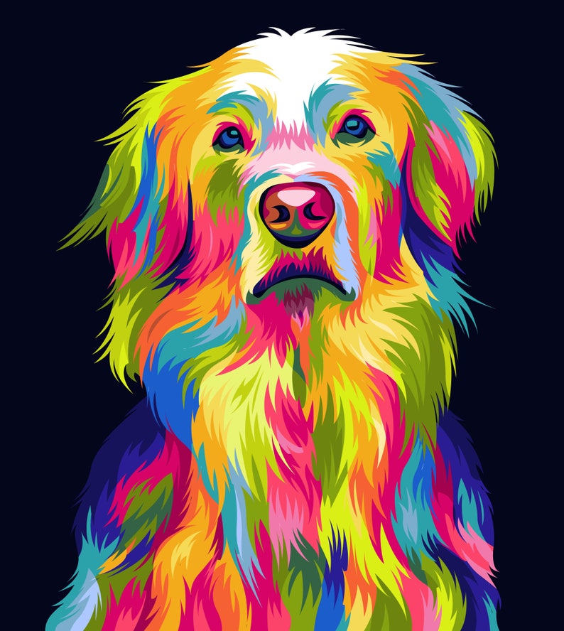 Furry Pet Portrait custom Digital Portrait Pop Art Pet Etsy
