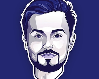 Custom Monochrome Avatar, Pop Art Portrait From Photo (Digital File)
