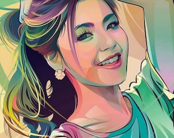 Custom Pop Art Portrait from Photo: Modern Colorful Wall Art (Digital Painting)