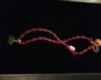 Hemp Weaved Necklace w/ Hand Blown Glass Pendants