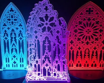 Luz LED para janela de catedral gótica