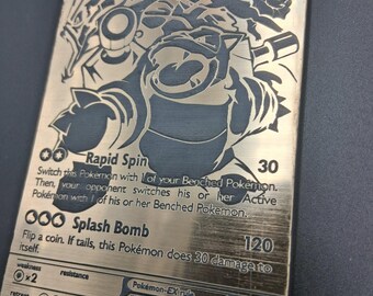 Cartão Pokémon personalizado em dourado e preto | Colecionável premium feito por fãs | Cartão colecionável com detalhes em dourado | Cartão de exibição Pokémon