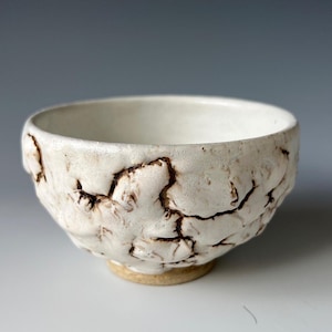 Chawan, Crawling glaze, Japanese Bowl, Chamotte Bowl, Matcha Chawan, Green Tea Bowl, Highfired pottery, Ceramic Bowl, Tea Ceremony Chawan