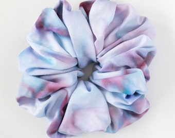 XL Scrunchie, Hand-Dyed Bamboo Silk Fabric, Purple