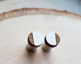 4g - 2" Plugs - Geometric Wood & Steel - Handmade / Organic / Tunnels / Boho / Gauges / Earrings / Hider Plugs