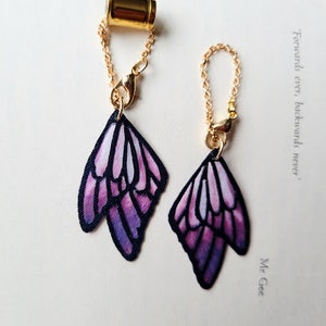 Butterfly Wing Dangles for Plugs / tunnels / gauges / boho / purple / 0g , 00g , 7/16 , 1/2 , 9/16 , 5/8 , 3/4 , 7/8 , 1 image 2