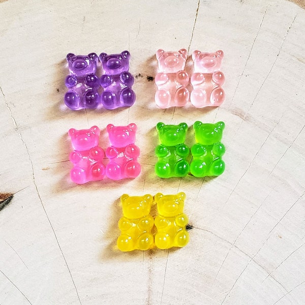 New colors! 6g - 00g Best Seller! Fun Neon Gummy Bear Plugs - 6g , 4g , 2g , 0g , 00g - Handmade plugs / tunnels / gauges