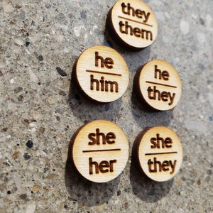 Mini Pronoun Pins Handmade They/them , Ze/zir , She/her , She/they , He ...