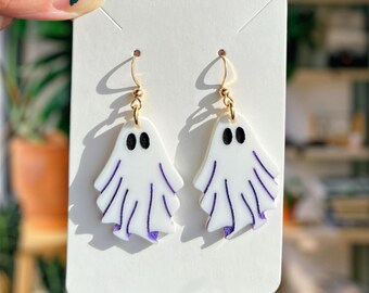 Halloween Ghost Earrings, Sensitive ears, Gold, silver, Stainless Steel, Hypoallergenic, Spooky, Silver