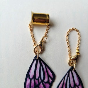 Butterfly Wing Dangles for Plugs / tunnels / gauges / boho / purple / 0g , 00g , 7/16 , 1/2 , 9/16 , 5/8 , 3/4 , 7/8 , 1 image 3