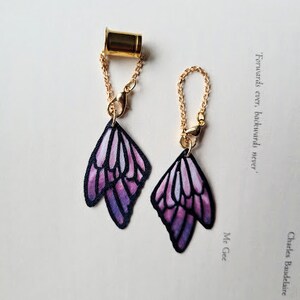 Butterfly Wing Dangles for Plugs / tunnels / gauges / boho / purple / 0g , 00g , 7/16 , 1/2 , 9/16 , 5/8 , 3/4 , 7/8 , 1 image 5