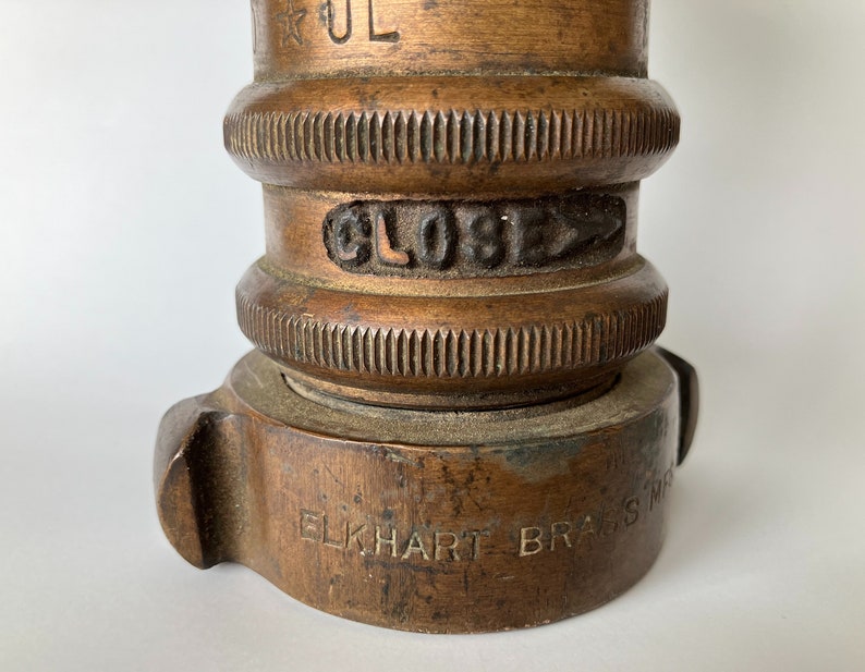 Vintage Fire Hose Nozzle Elkhart Brass Mfg. Co. / Firefighting Etsy