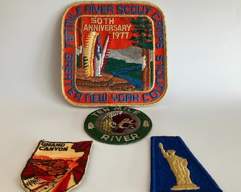 Vintage Embroidered Patches - Ten Mile River / Statue of Liberty New York