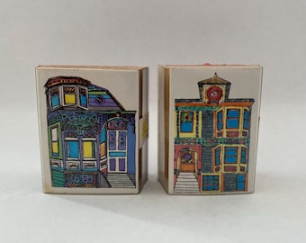 1991 San Francisco Victorian House by Rubbermania  / Vintage NOS Rubber Stamps on Wooden Block