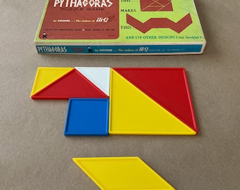 1970 Pythagoras No. 111 Puzzle Game by Kohner Bros. Inc. made in USA vintage shapes family board games