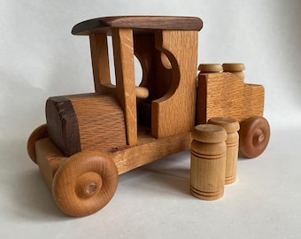 Vintage Wooden Antique model Toy Truck / kids heirloom wood toys push toys
