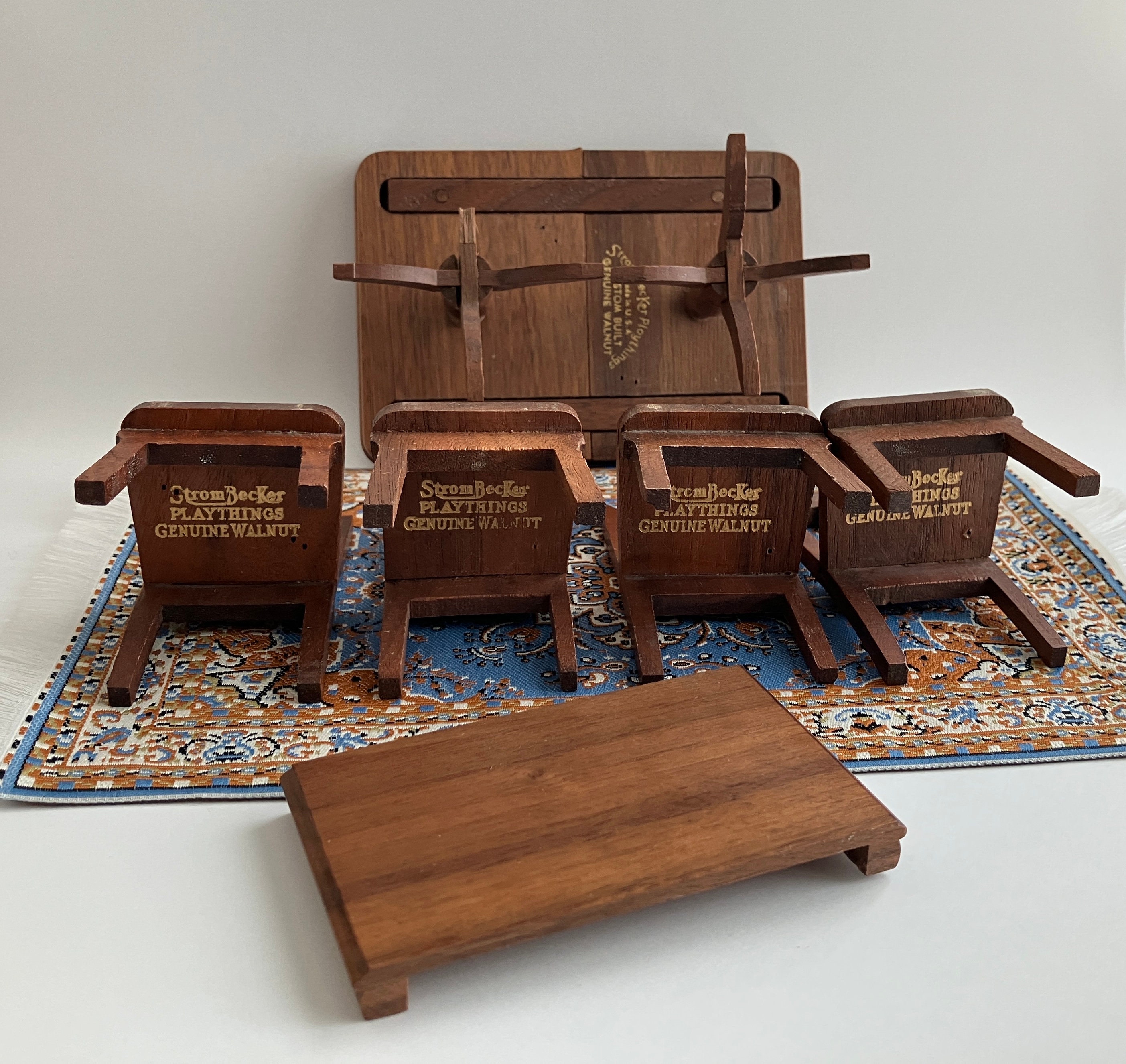 Strombecker Playthings Dollhouse Furniture Collection Genuine Walnut Secretary Desk