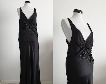 Robert Cavalli  silk dress | black silk dress | long black silk dress