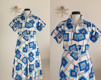 1960s mod dress | vintage 60s geometric print dress