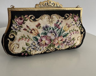 1930s petit point purse | antique 30s embroidery purse