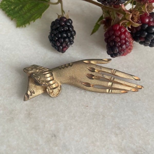 Vintage Hand Brooch Etsy