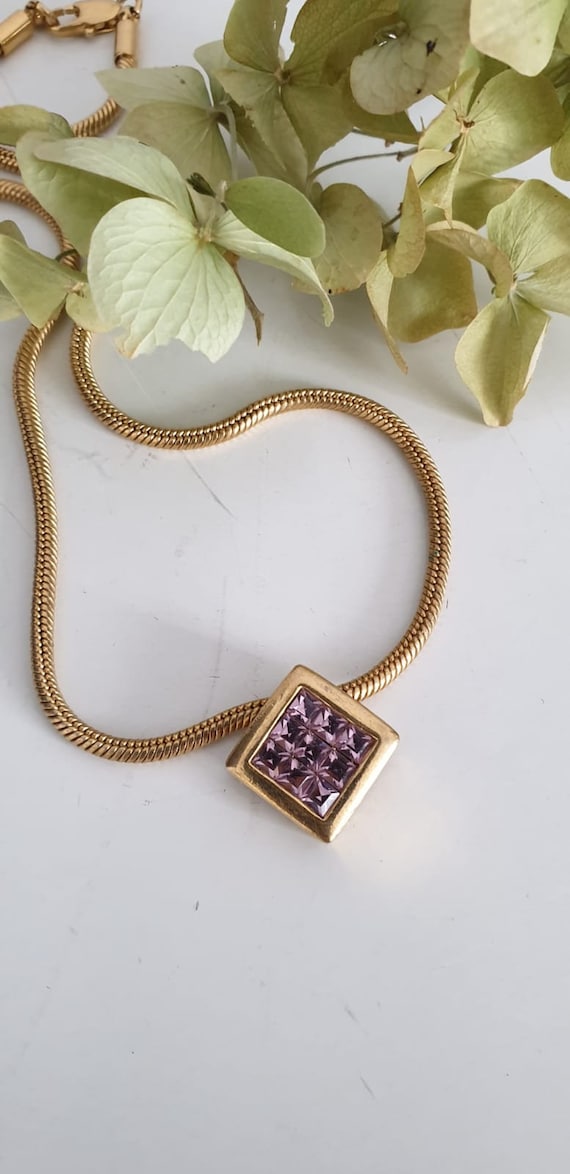 1980s gold-tone necklace | vintage 80s David Grau… - image 2