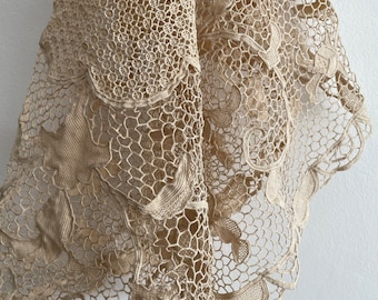 Antike florale Nadel Spitzen Tischdecke