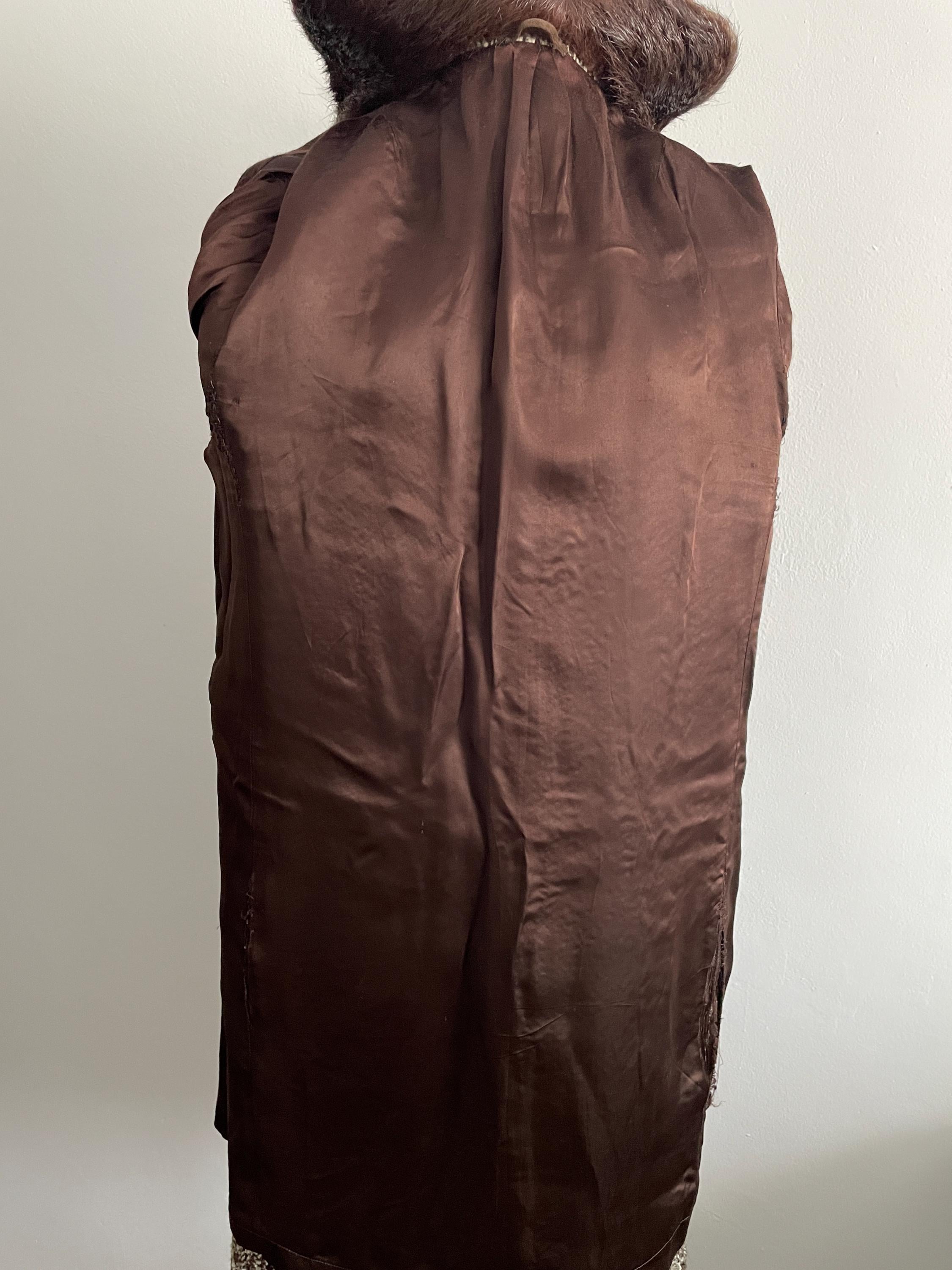 Col En Fourrure Vison Vintage Des Années 60 - Brun/Beige - Pour Manteau Ou Veste Femme - Rare